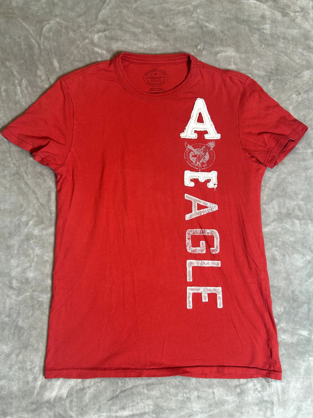 Vintage Mens American Eagle Shirt Single Stitch Y2K Grunge Indie Thrashed Red